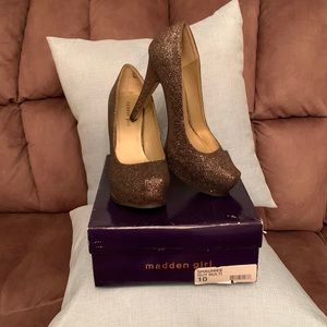 Size 10 Madden Girl "Shauniee" high heel pump with multicolor glitter